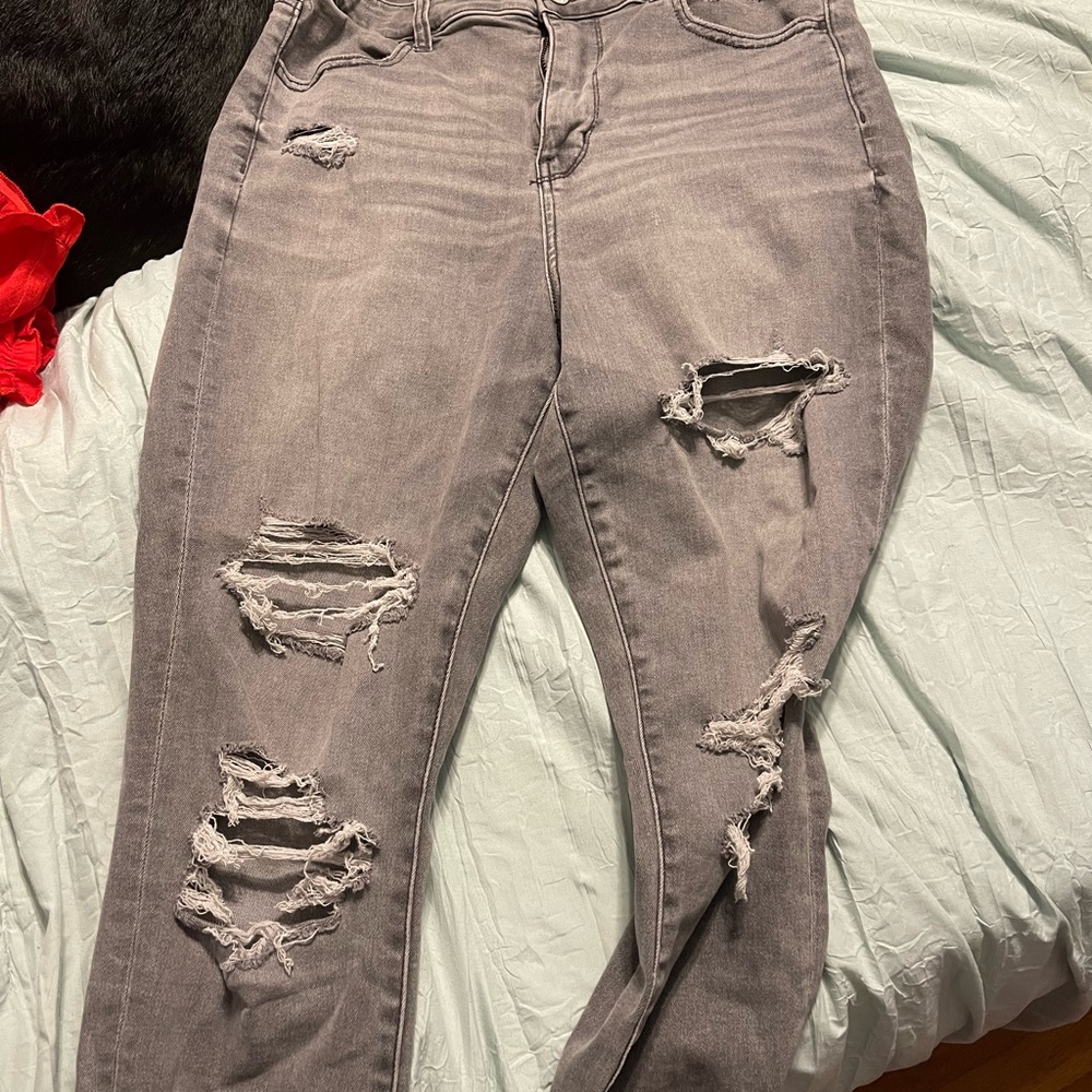 Size 14 American eagle jeans black ripped